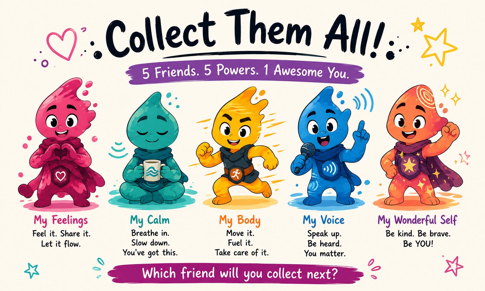 Collect Them All - 5 Friends, 5 Powers, 1 Awesome You