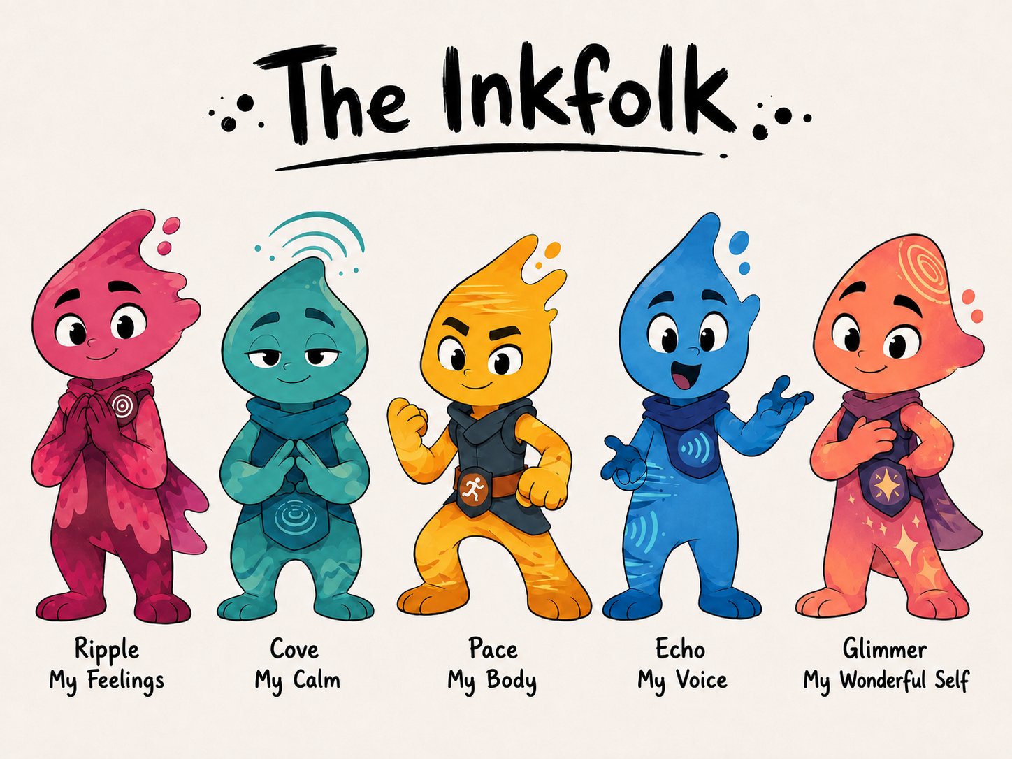 The Inkfolk: Ripple, Cove, Pace, Echo and Glimmer
